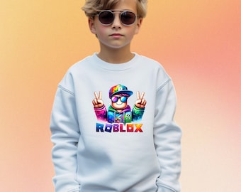 Roblox print sweatshirt Vibrant color Premium Fabric Roblox apparel for Kid Soft All-Season Gamer Hoodie Video Game Gift Roblox Fan Unisex