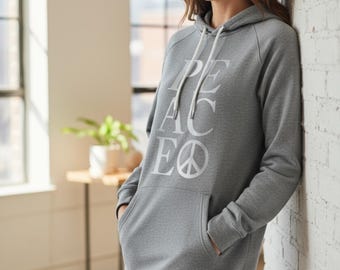 Boho hoodie Dress Peace and Love street wear