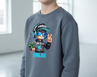 キッズ Roblox スウェットシャツ - ユース ゲーミング プルオーバー トレンディ トップ