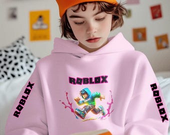 Robloxキッズウェア。若いゲーマーRobloxファンに最適。高品質アパレル。Roblox愛好家への誕生日プレゼント。ユニセックスフィットパーカー。