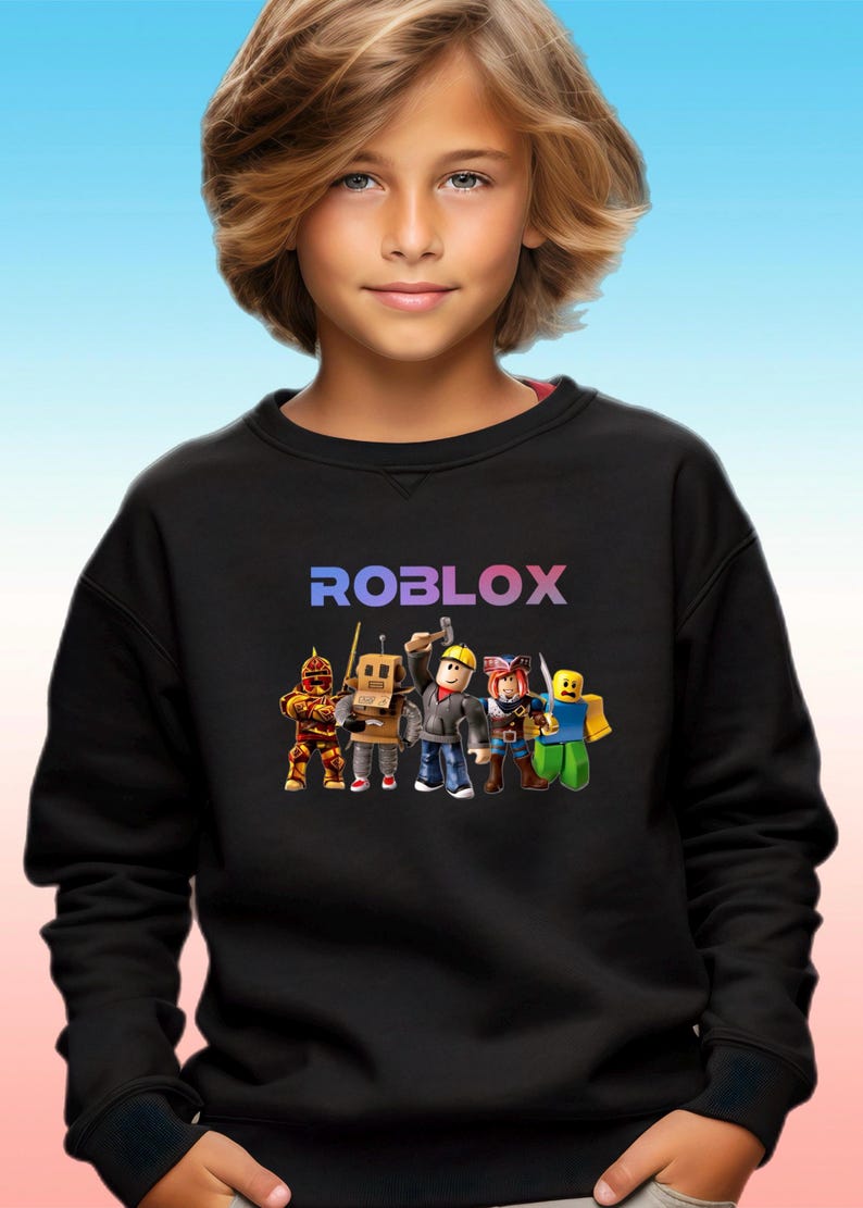 Kid Roblox Sweatshirt Birthday gift for Roblox lover Quality Unisex Fit Black