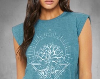 Custom Zodiac Sign Tree of Life Shirt – Artistic Spiritual Symbolism Tee