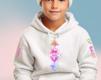Youth Hoodie: Four Elements Earth Air Fire Water Graphic