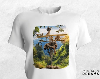 Funny Jungle Scene shirt printable file - Surreal digital art digital download - African print shirt