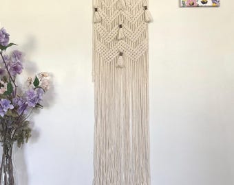 Boho Macrame Wall Hanging with Bronze Tassels | Nursery Home Decor | Macrame Christmas Gift
