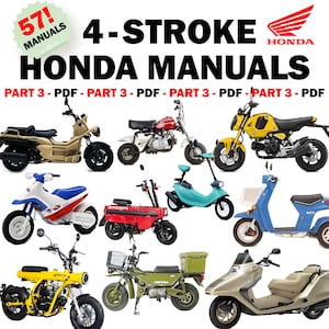 Honda 4-Stroke 57 Manuals Shop, Owner, Repair Manuals PDF Download, Beat, Big Ruckus, Gunner 100, Honda Helix, Motra, Motocompo, Zook etc