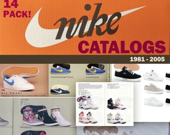 Nike Footwear 14 Catalogs Pack PDF Download All Vintage Nike Shoe Models from 1981 till 2005 Retro Brochure Nike Catalog Bundle Catalogue