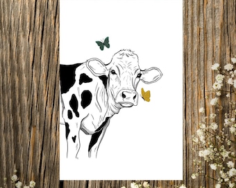 Postal "Vaca" con sobre