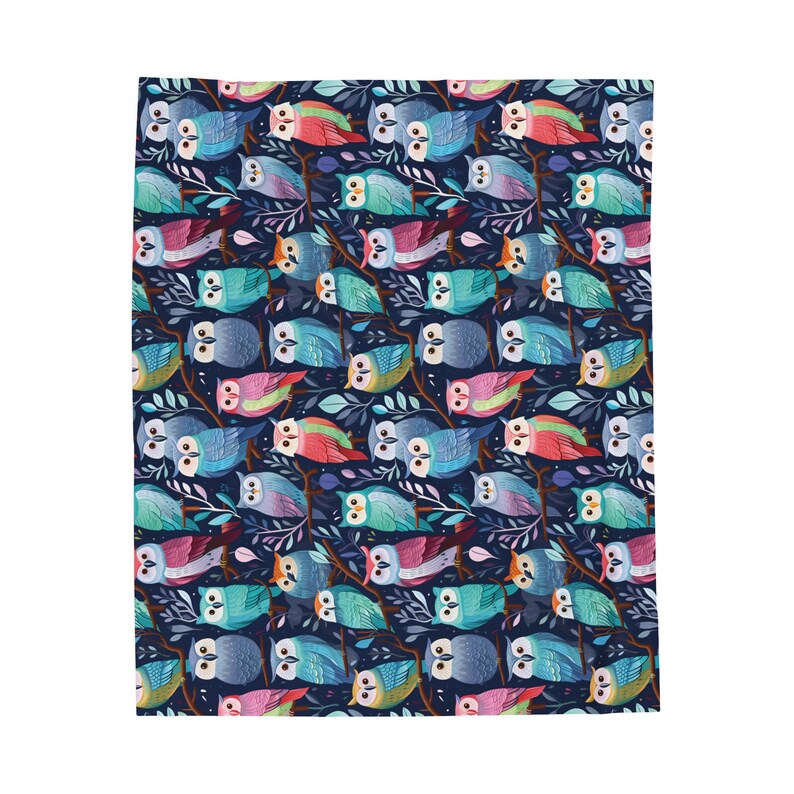 Owl Blanket Throw Gift, Animal Bedding Family Décor, Cute Couch Snuggle