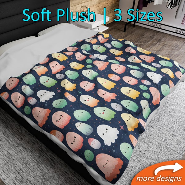 Cute Ghosts Blanket Throw Gift, Bedding Family Décor, Colorful Couch Snuggle Plush Blanket, Warm Home Accessory