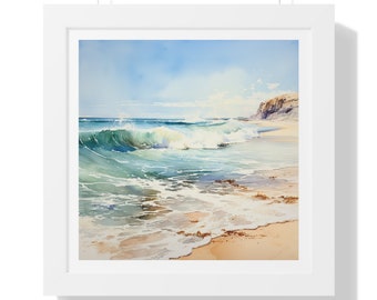 Beach Watercolor Print Coastal Watercolor Art Watercolor Print Wall Art Landscape Painting Coastal Art Ocean Watercolor Coastal Landscape