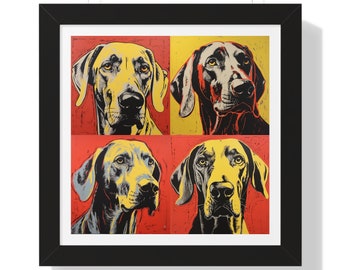 Great Dane Pop Art Dog Lover Gift Puppy Art Dog Linocut Trending Great Dane Art Print Great Dane Ears Block print Great Dane Decor Puppy Pup