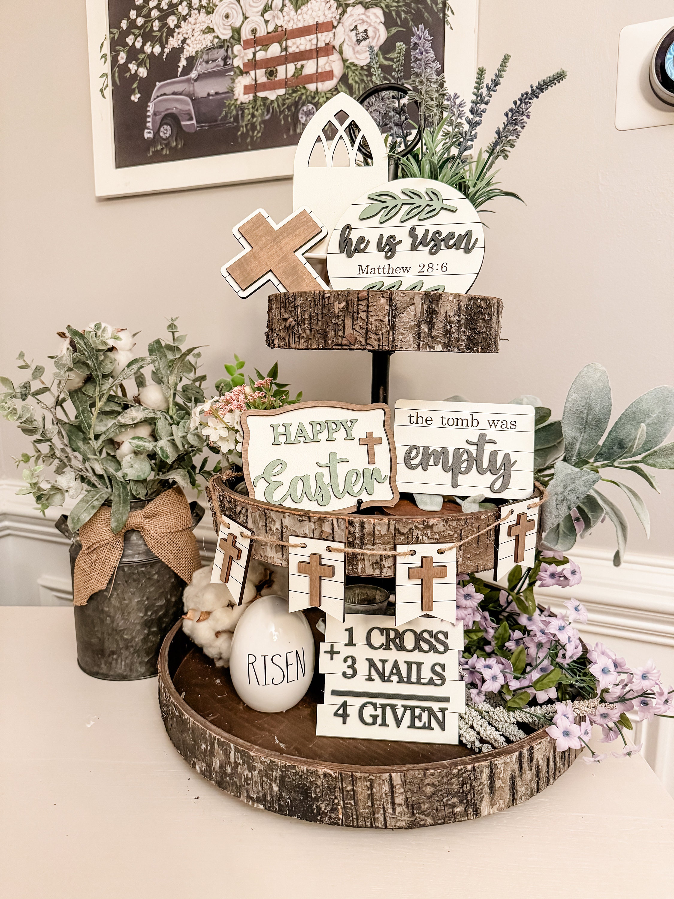 Easter tiered tray
