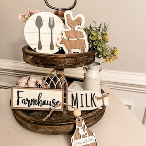 Farmhouse tier tray set