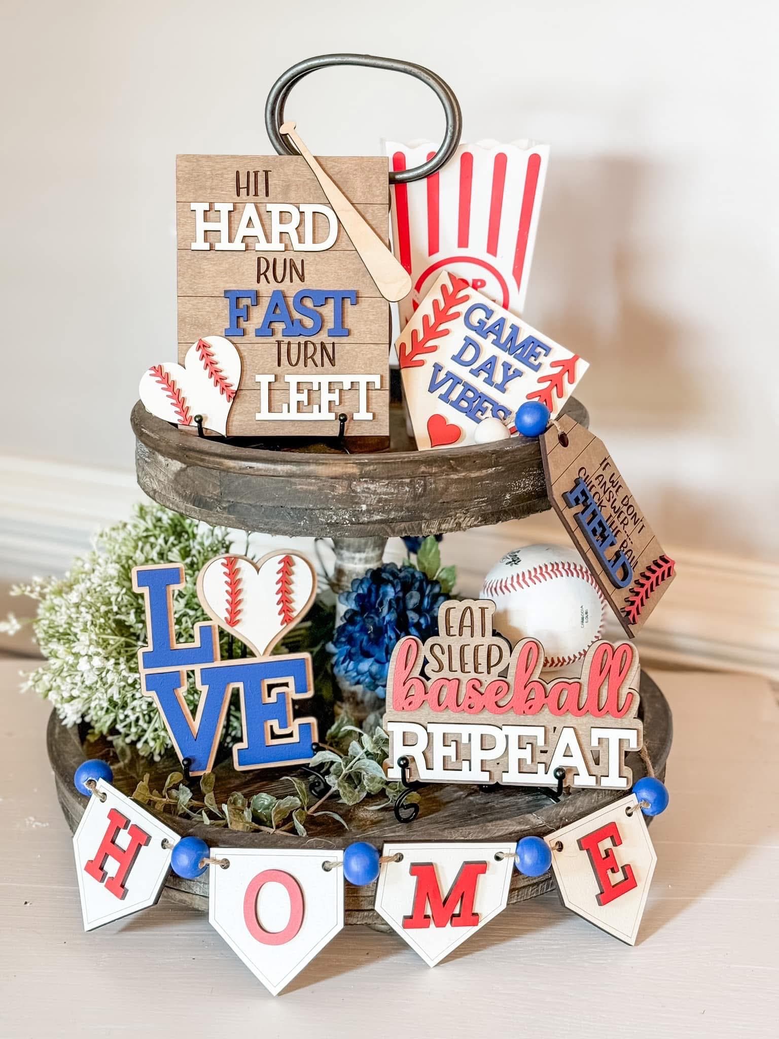 Baseball tiered tray