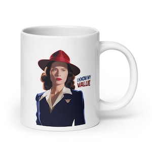 Captain Carter -agent Carter Tasse ""Ich weiß, was ich wert bin"" | Marvel Charakter Kaffee/Tee Tasse