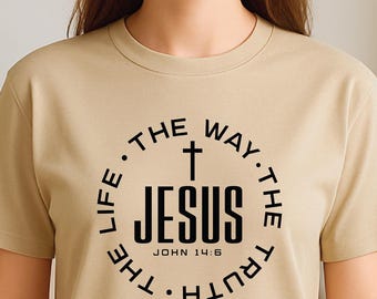 Jesus the way shirt, the way the truth, spiritual shirt, jesus gift, jesus cross shirt, fall for jesus, god is good tee, faith jesus is king
