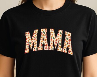 Mama floral varsity shirt, floral shirt, floral mama, floral mama shirt, mama floral shirt, mama shirt, varsity letters, cute gift for mom