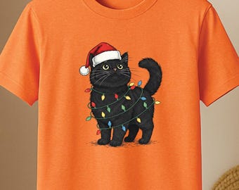 Christmas cat shirt, cat mama tee