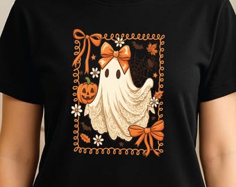 Coquette lace halloween ghost shirt, coquette halloween, halloween clothes, lace ghost, spooky season, mama coquette shirt halloween apparel