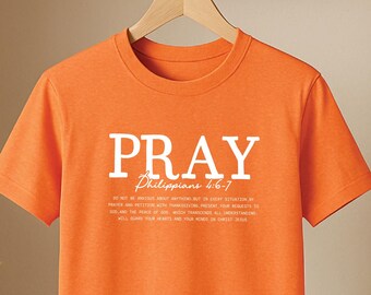 Pray shirt, Christian apparel, bible verse tee