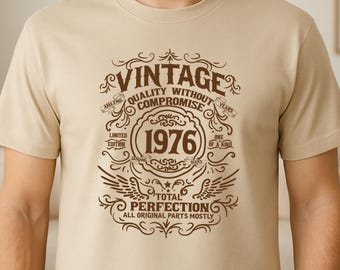 Vintage 1976 shirt, dad birthday shirt, funny 50th shirt