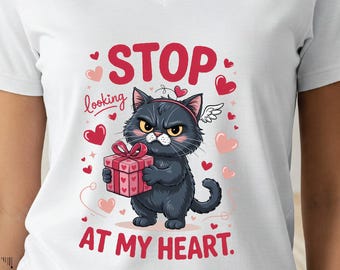 Cat valentine V-neck shirt, gift for her