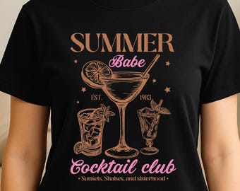 Summer Cocktail Club T-Shirt, Besties Matching Shirt