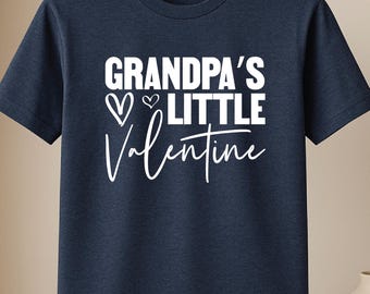 Grandpa's little valentine shirt, valentine day gift for granddaughter