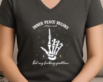 Inner peace V-neck shirt, peace shirt, mental health
