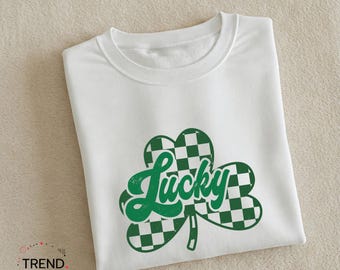 Lucky sweatshirt, gift for her, St Patrick shirt, Irish  gift