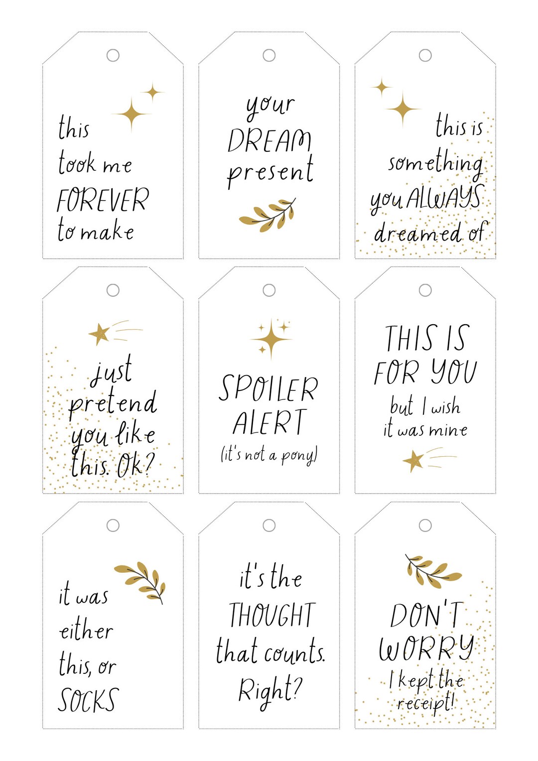 Funny Printable Christmas Gift Tags Digital Download - Etsy