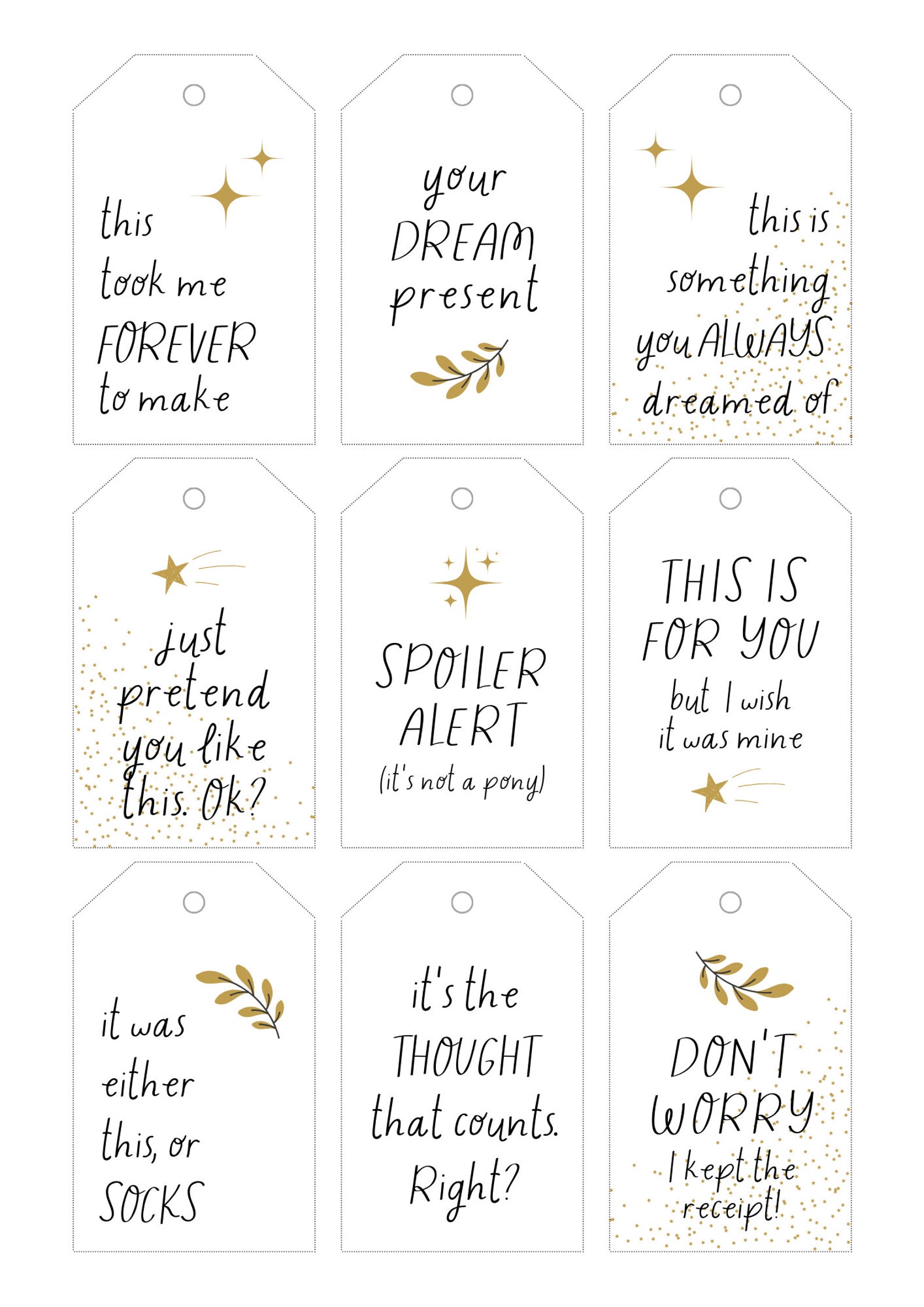 Funny Printable Christmas Gift Tags Digital Download - Etsy