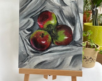 Apples - Handmade still life painting, acrylic still life painting, wall painting, canvas painting, fruit painting, wall hanging