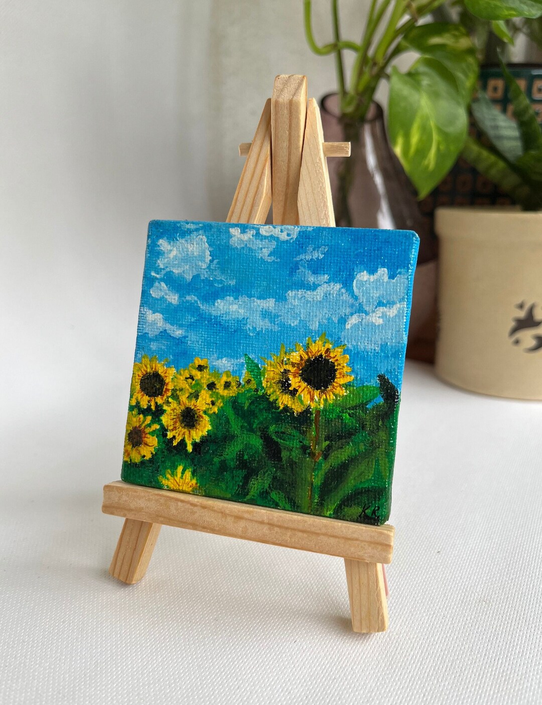Sunflower Field Handmade Acrylic Painting, Wall Hanging, Wall Paintings