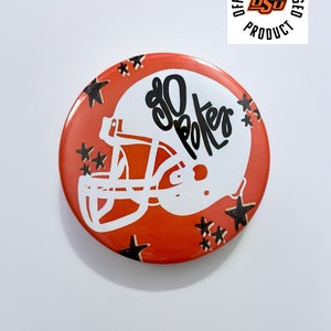Go Pokes Helmet 3&quot; Gameday Button©