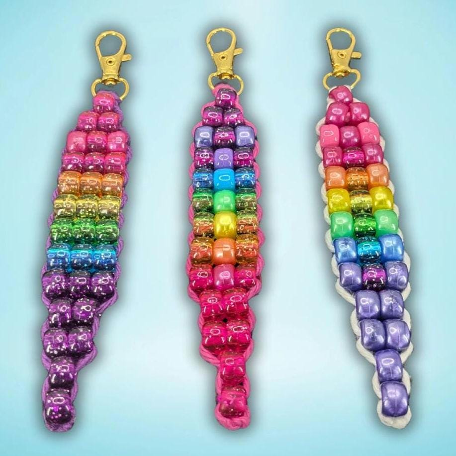 Fidget Wormie — wiggly stress relief - Keychains. Sensory details: Handmade Kandi Style, Quiet & Satisfying, Portable 6" Size.