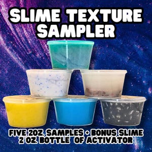 Slime Bundle Texture Sampler with Bonus Slime! | Sand & Pebble / Perlite / Jelly / Cloud / Crunchbomb / Ultra TNG / Color Shifting Clear +