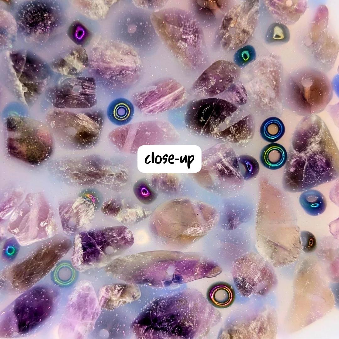 Amethyst Crystal Picky Pad — gentle grounding energy - Picky Pads. Sensory details: Real Amethyst Crystals, Includes Bonus Mini Pad, Satisfying Texture.