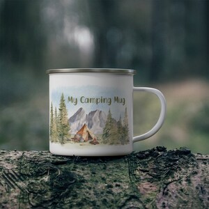 Camping Becher, Berg Kaffeebecher, Outdoor Camping Becher, Hütte Becher, Backpacker Geschenk, Camper Geschenk, Abenteuer Kaffeebecher, Kaffeetasse, Wanderer