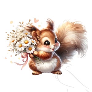 Squirrels Clipart Bundle - 11 PNG  Woodland Creature Graphics, Instant Digital Download, Commercial Use