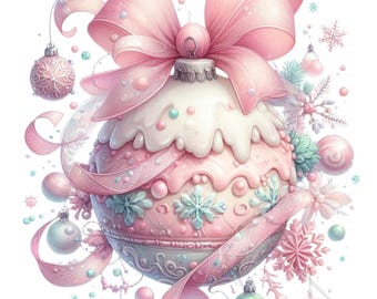 Christmas Ornaments Clipart, Ornament Christmas ,High Resolution-  Set of 36 Transparent