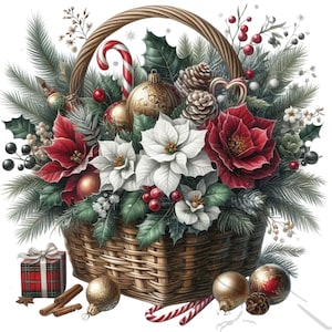 Clipart di Natale - Cestini di Natale 16 immagini PNG trasparenti per progetti e design per le feste