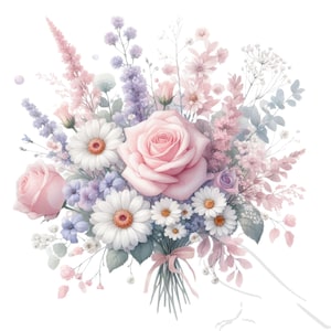Floral Clipart, Spring Floral ClipArt,  Watercolor floral  - Watercolor flowers PNG - Spring flowers - Set of 19, Transparent