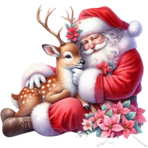 Santa Clipart Sammlung - Weihnachts-Clipart, fügen Sie einen Hauch von Magie zu Ihrem Handwerk Set von 13