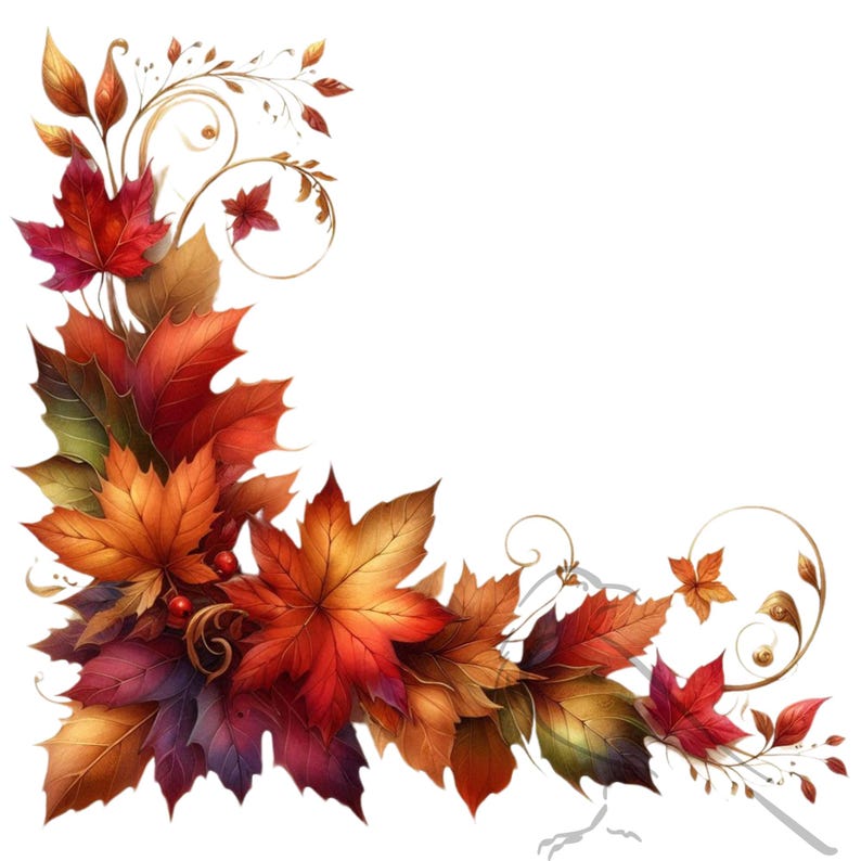 Fall Leaves Clipart Set, Autumn PNG Images (digital Download) - Etsy