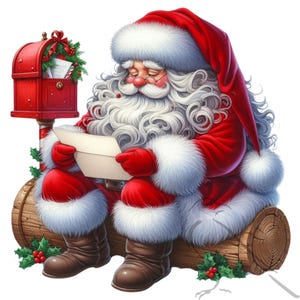Santa Claus, Christmas PNG, North Pole, Watercolor Christmas, 16 High Resolution, Transparent