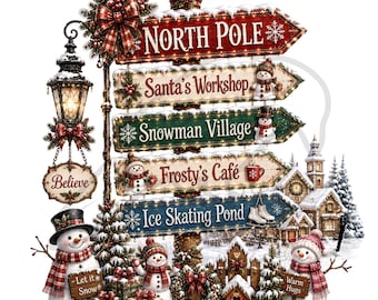 Christmas Clipart Bundle - North Pole 10 PNG Transparent Images for Holiday Designs and Projects