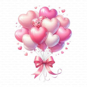 Watercolor Valentine Heart Balloons PNG Clipart (digital Download) Set ...