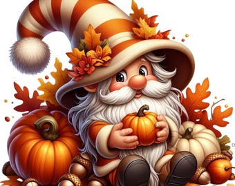 Autumn Gnome Clipart: 26 Fall PNG Images (Commercial Use OKAY